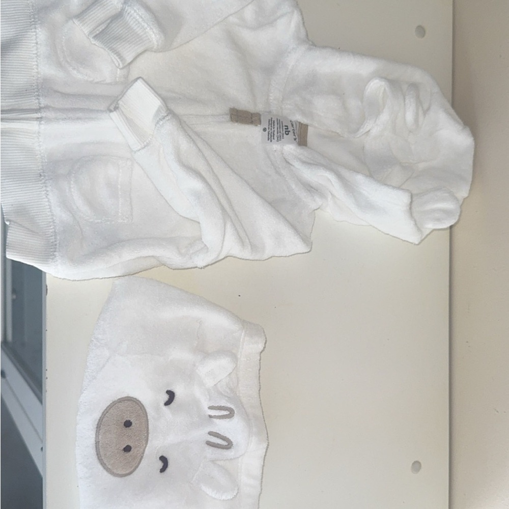 Adorable White Baby Outfit with Animal Design